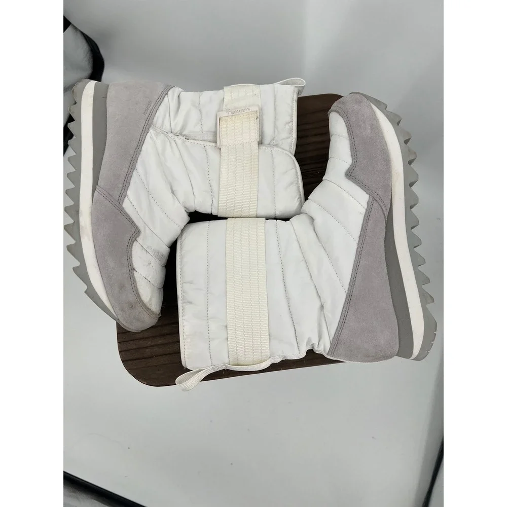 Merrell Alpine Pull On Puffer Boots White Grey Nylon Suede Womens 7.5